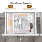 ukeetap Extra Large Expandable Silverware Organizer, BPA-Free Food-Safe Cutlery - Image 2