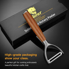 Premium Y Type 304 Stainless Steel Multifunctional Kitchen Peeler Real Wood - Image 6