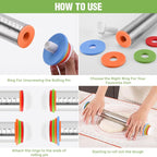 Rolling Pin with Adjustable Thickness Rings - Image 3