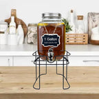1 Gallon Glass Drink Dispenser for Parties, HENABLE Beverage Dispensers - Image 2