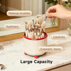 Makeup Brush Holder with Lid, Cosmetic Tools Organizer with Cover, 360° - Image 4