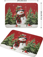 Christmas Dish Drying Mat for Kitchen Counter Snowman Green Christmas Tree - Image 2