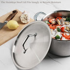 4 QT Saucepan with Lid, 3-Ply Stainless Steel Stockpot, Induction Compatible - Image 4