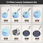 Nuwave Lux 13pc Forged Lightweight Cookware Set PFAS Free, Healthy G10 Duralon - Image 7
