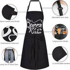 Funny Aprons for Women with Pockets, Kitchen Cooking Grilling Bbq Cute Chef - Image 4