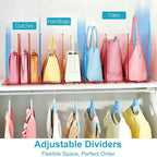 SortNStore Purse Organizer for Closet: Shelf Dividers Adjustable Acrylic Bag - Image 3