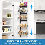 5-Tier Over the Door Pantry Organizer, Cabinet Door Organizer, Kitchen Pantry - Image 4
