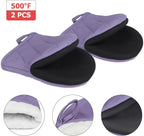 Short Oven Mitts, Heat Resistant 500°F, Silicone Grip Kitchen Gloves, Non-Slip - Image 3
