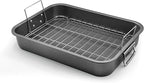 Large Roasting Pan With Rack 12” X 16” by Unknown