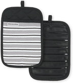 KITCHENAID Albany Pot Holder 2-Pack Set, Matte Black by KitchenAid