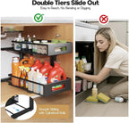 1 Pack 19IN Depth Under Sink Organizer, 2-Tier Pull Out Cabinet Organizer - Image 7