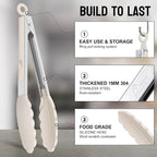 HOTEC Premium Stainless Steel Locking Kitchen Tongs - Image 5