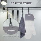 Extra Long Oven Mitts and Potholders 6Pcs Set, 500°F Heat Resistant Kitchen - Image 6