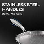 COOKER KING 8-Inch Stainless Steel Pan, Hybrid Nonstick Frying Pan, 3-Ply Clad - Image 7