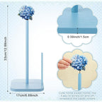 Leinuosen Blue Hydrangea Coquettish Cute Hydrangea Wooden Paper Towel Holder - Image 2