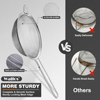 Walfos 6.3 Inch Fine Mesh Strainer, Premium Stainless Steel Sieve and Sifter - Image 6