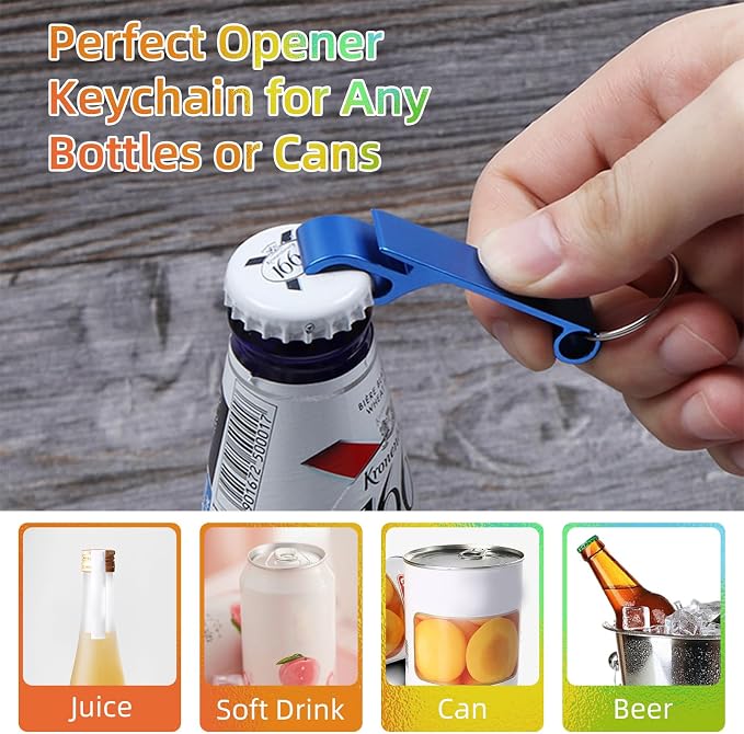 200 Pack Colorful Metal Bottle Opener Keychains, Tiny Opener Party Favor - Image 4