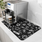 AMOAMI Coffee Mat Hide Stain Rubber Backed Absorbent Dish Drying Mat by AMOAMI