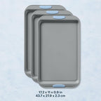 Pyrex 3-Piece Metal Cookie Sheet Bakeware Set, Lightweight Stainless Steel - Image 2