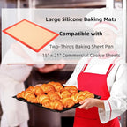 AMYONE Silicone Baking Mats for Two Thirds Size Pan, 2/3 Non-Stick Silicone - Image 6