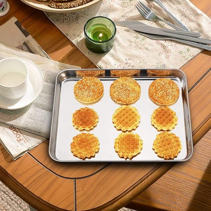 Baking Sheet with Rack Set, Wildone Stainless Steel Cookie Sheet Baking Pan - Image 6