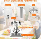 2.2 Gallon Iced Beverage Drink Dispenser, Stainless Steel Water Jar - Image 3