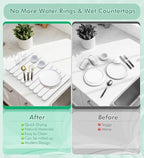 Large Stone Dish Drying Mat for Kitchen Counter, Quick Dry Diatomaceous Earth - Image 6