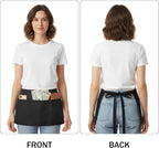 BOHARERS 3 Pockets Waitress Apron 12 Pack Cotton Server Apron Black Half Aprons - Image 2