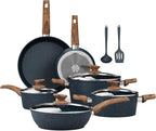 Kitchen Academy Pots and Pans Set Non Stick by KITCHENACADEMYBETTERLIVINGTHROUGHCOOKINGPERFECTION