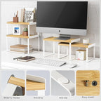 Goozii Kitchen Cabinet Organizer Set of 4, Desk Shelf Riser, Stackable Cabinet - Image 5
