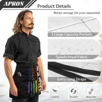 Server Apron with 3 Pockets, Waterproof Oil Waitress Waiter Half Apron - Image 6