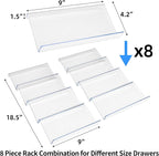 MIUKAA Clear Acrylic Spice Drawer Organizer, 4 Tier- 2 Set Expandable From 9" - Image 6
