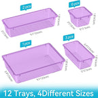 ElegantArray 12-Piece Drawer Organizer Set, 4 Sizes Versatile Plastic Vanity - Image 2