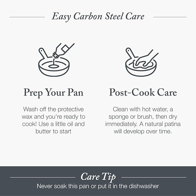 Merten & Storck Pre-Seasoned Carbon Steel 10” Frying Pan Skillet, Use on - Image 2