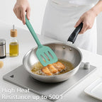 Coukre 3 Pack Silicone Spatula Set, High Heat Resistant, Fish Spatula, Solid & - Image 4