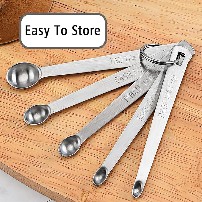 5PCS 1/8 Teaspoon Single Tiny Measuring Spoon, Small Individual Stainless Steel - Image 4