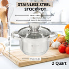Daniks Standard 2 Quart Stainless Steel Stock Pot - Image 3