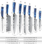 Dfito Chef Knife Sets with Roll Bag, 9 Pieces Professional Knife Set, High - Image 5