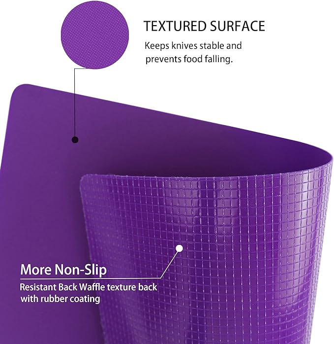 ZVP Flexible Plastic Cutting Board Set of 5 Gradient Color, Colorful Chopping - Image 2