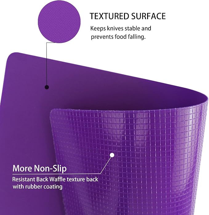 ZVP Plastic Cutting Boards for Kitchen, Flexible Cutting Mats, Gradient Purple - Image 2
