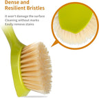2 Pack Kitchen Dish Brush Bamboo Handle Dish Scrubber Built-in Scraper - Image 3