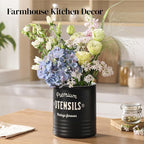 DOWAN 7.2″ Extra Large Utensil Holder, Farmhouse Utensil Holder - Image 8