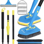 Tile Tub Scrubber Brush with 5 Different Function Cleaning Heads and 51" by Koksi