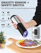 innhom Gravity Electric Salt and Pepper Grinder Set Battery Operated Salt - Image 3