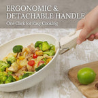 Ceramic Cookware Set Non Stick 8Pcs Pots and Pans Set Detachable Handle - Image 4