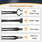 Blacksmith Tongs Knife Making Tongs Set V-Bit Blade Tongs, Flat Tongs, Blade - Image 2