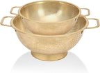 2PCS Gold Strainer for Kitchen, 3QT and 5QT, Stainless Steel Colander by Kteniy