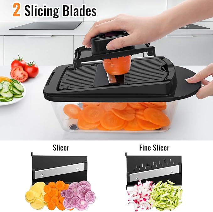 12 Blade All-in-1 Vegetable Chopper Mandoline Slicer - Image 5