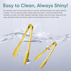 Gold Buffet Tongs 9'' Inches Serving Tongs Heavy Duty Stainless steel Kitchen - Image 7