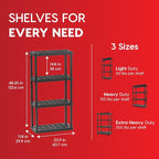 IRIS USA 4-Shelf Light Duty Plastic Storage Shelves, 200lb Capacity, Medium - Image 2
